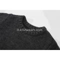 Pullover girocollo da ragazzo con fondo a righe lavorato a maglia